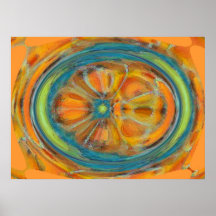 Orange on a plate posters