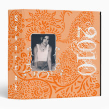 Orange Paisley Class of 2010 Binder