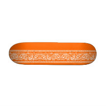 Orange Paisley Skateboard Mini