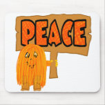 orange peace word mousepad