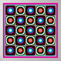 Orange Pink Blue Lights Poster