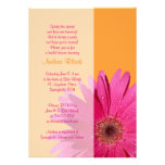 Orange Pink Gerbera Daisy Bridal Shower Invitation