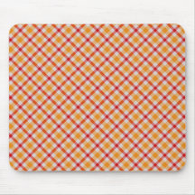 Orange Plaid Mouse Pads