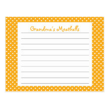 Orange Polka Dot Recipe Card Post Cards