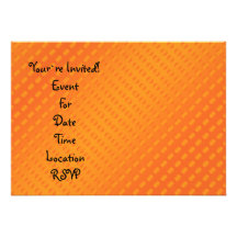 Orange polka dots on orange background custom invitations