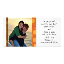 Orange Polka Dots Save the Date Photo Card