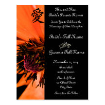 Orange Poppies Wedding Invitations and Favours Post Cards