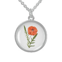 Orange Poppy Pendant