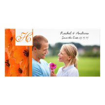 Orange Poppy Save the Date Photo Card