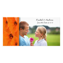 Orange Poppy Save the Date Photo Card