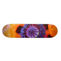 Orange Poppy Up Close Skateboard