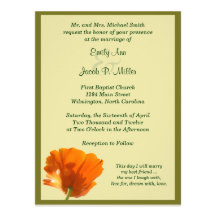 Orange Poppy Wedding Invitations