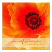 Orange Poppy/wedding Invitations