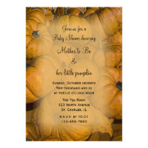 Orange Pumpkins Baby Shower Invitation
