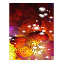 Orange, Purple and Yellow Flowers Personalized Letterhead