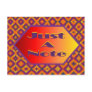 orange purple just a note post card