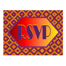 orange purple rsvp postcards