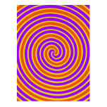Orange Purple Yellow Dizzy Spiral Postcard