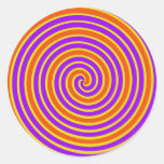Orange Purple Yellow Dizzy Spiral Sticker