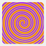 Orange Purple Yellow Dizzy Spiral Sticker