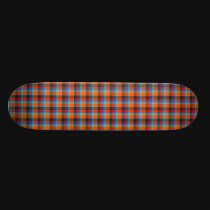 Orange Red Blue Black Plaid skateboards