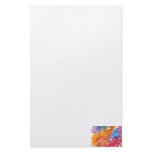 Orange red blue watercolour abstract background customized stationery