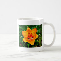 Orange Red Speckled Lily Coffee Mug