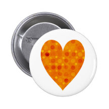 Orange Retro Polka Dots Button