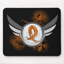 Orange Ribbon And Wings Leukaemia Mousepad