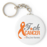 Orange Ribbon - Fuck Kidney Cancer keychains