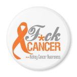 Orange Ribbon - Fuck Kidney Cancer magnets