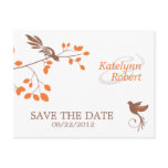 Orange Romance Save the Date Postcard