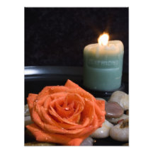 Orange Rose and Harmony Candle Photo Art