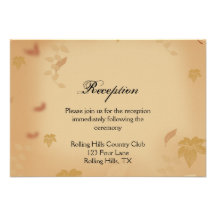 Orange Rose in the Fall Wedding Reception Custom Invite