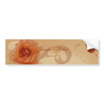 Orange Rose in the Fall Wine Label Bumper Sticker