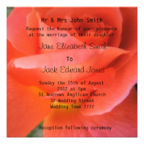 Orange Rose Wedding Custom Invitations invitations