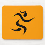 ORANGE running Girl Mousepad