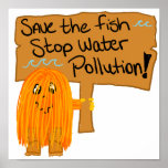 orange save the fish poster
