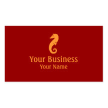 Orange Seahorse theme simple custom cards Business Card Templates