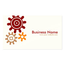 Orange Set of Gears Business Card Template