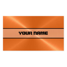 Orange Shiny Stainless Steel Metal Business Cards