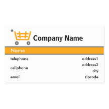 Orange Shopping Trolley Card Design Business Card Templates