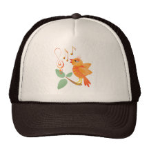 Orange Singing Bird Hats