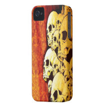 Orange Skulls iPhone 4/4s Mate ID Case iPhone 4 Case