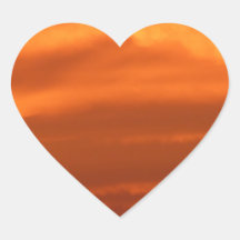 Orange sky over Venice (Venezia), Italy Heart Sticker