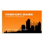 Orange Skyline Construction Business Card business cards
