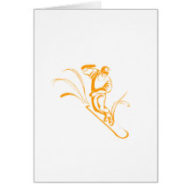 Orange Snowboarder Greeting Card