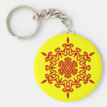 ORANGE SNOWFLAKE ORNAMENT KEYCHAIN