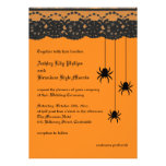 Orange Spiders and Lace Wedding Invitation