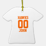 Orange Sports Jersey Christmas Ornaments ornaments